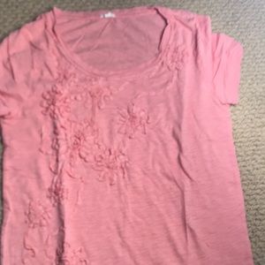 Jcrew T-shirt XS light orange embellished